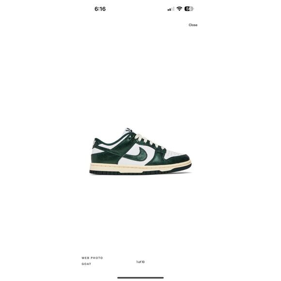 Size 13 Women's /Size 11.5 Men's Nike Dunk Low Vintage Green 2022 (DQ8580-100) - Picture 4 of 5